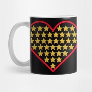 Little gold stars in heart shape Mug